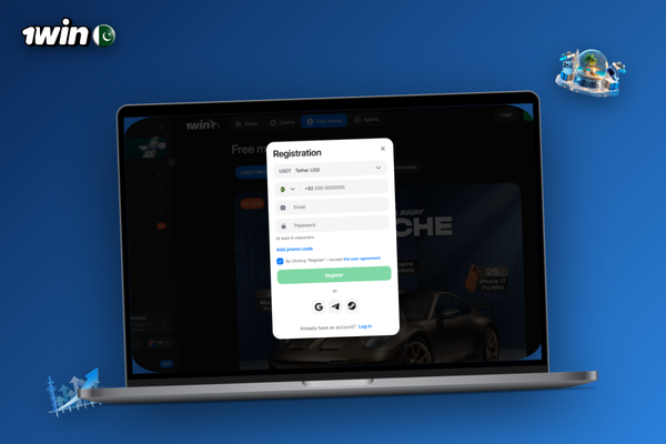 1Win account verification with two-factor authentication padlock on mobile