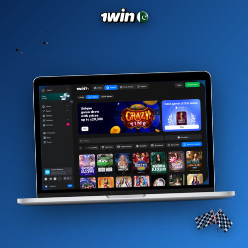 1Win desktop client open on casino lobby for Pakistani PC players