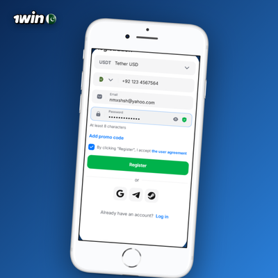 1Win email registration with secure password for online account