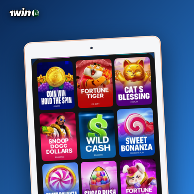 Glowing jackpot counter with falling coins at 1Win Casino progressive slots