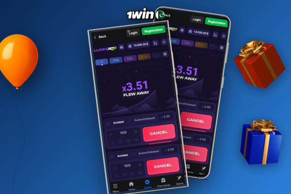 1Win Lucky Jet auto-cashout input set to 1.60x acting as a built-in predictor for fast rounds