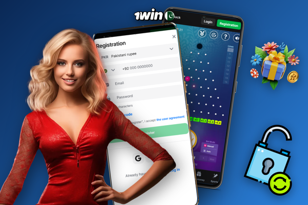ID card and smartphone checkmark illustrating 1Win sign-in and KYC verification