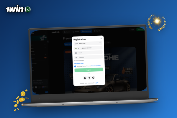 Visa and Mastercard cards beside a 1Win deposit form as alternative payment methods